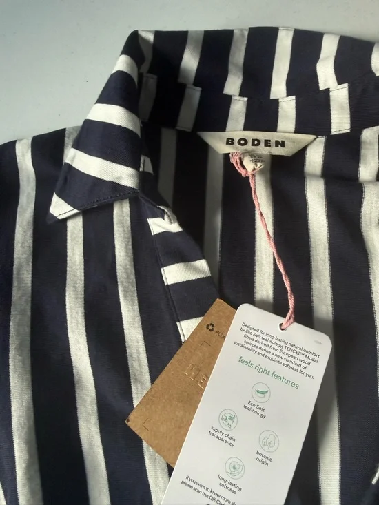 Biden Collared Striped Wrap Skirt — Black & White - Picture 4 of 4